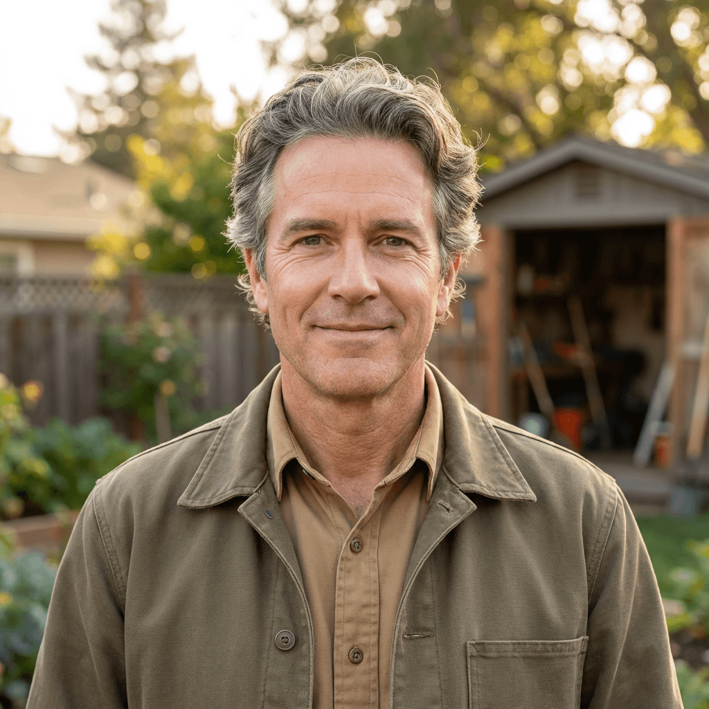 Howard Klein standing outside his home